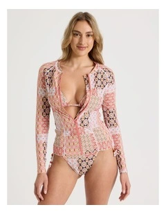 Gigi Rashie in Painted Patchwork Print