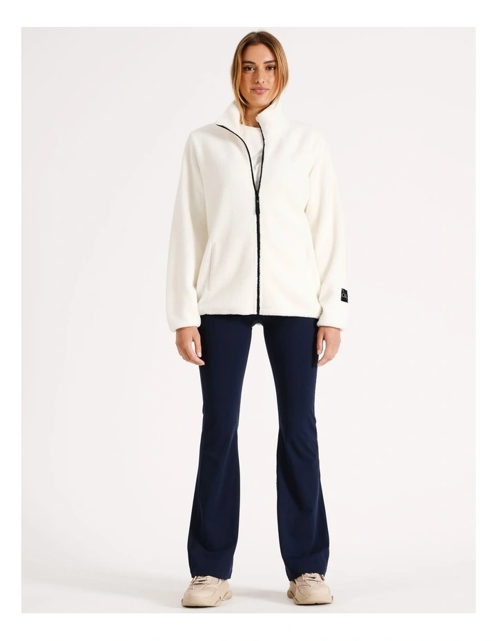 Sherpa Zip Front Jacket in Cream image 2