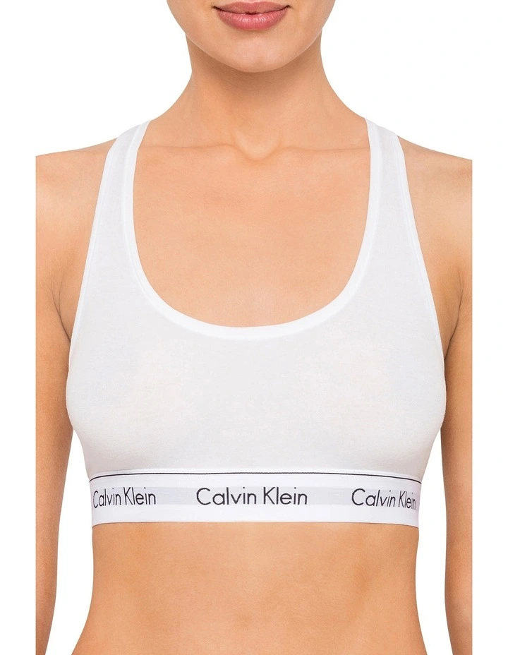 Modern Cotton Bralette in White image 1