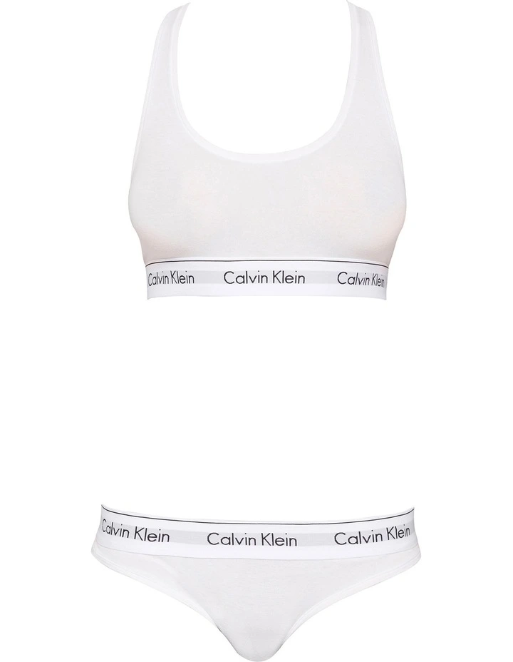 Modern Cotton Bralette in White image 3