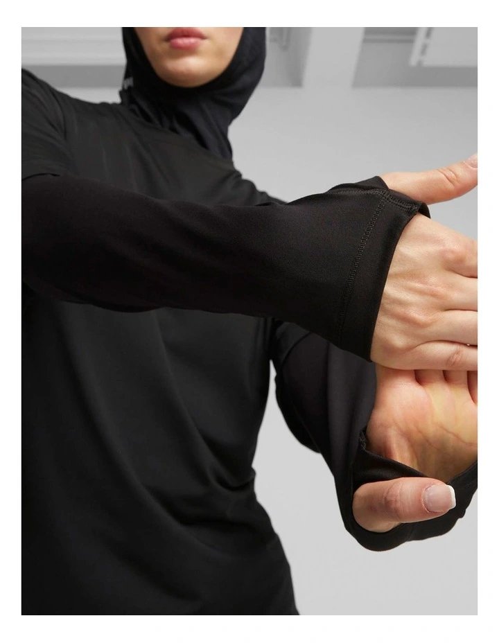 Modest Activewear Oversized Tee in Black image 6