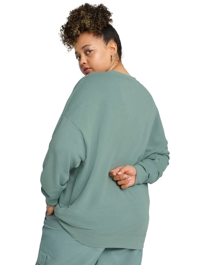 Puma ESS No.1 Logo Relaxed Crew Jumper in Green | MYER