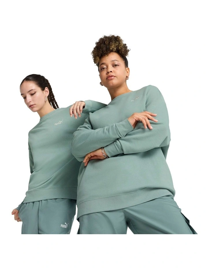 Puma ESS No.1 Logo Relaxed Crew Jumper in Green | MYER