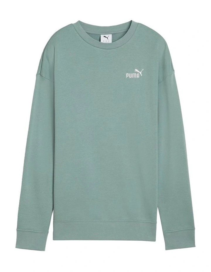 Puma ESS No.1 Logo Relaxed Crew Jumper in Green | MYER