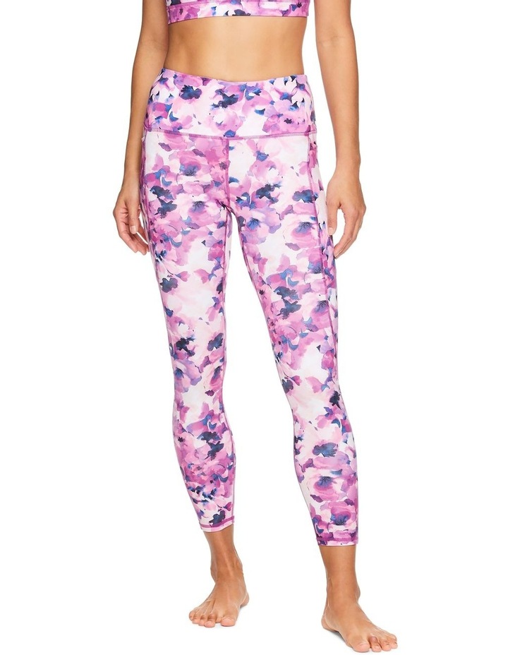 Om High Rise Pocket Rose Sutton Print 7/8 Legging In Pink
