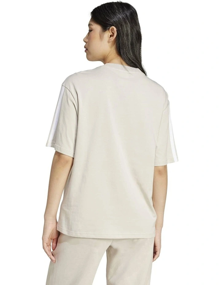 Essentials 3-Stripes Boyfriend T-shirt in Wonder Alumina/White image 2