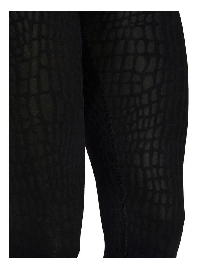 Optime Training Croc Emboss 7/8 Tights In Black image 6