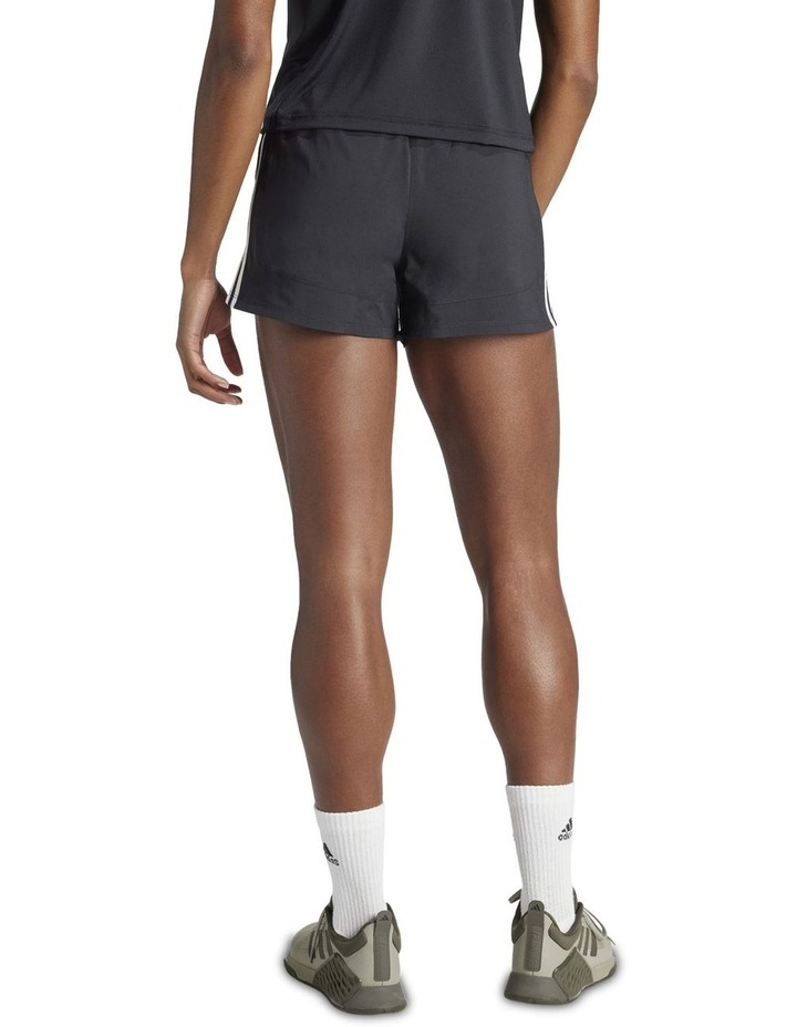 Pacer Training 3-Stripes Woven High-Rise Shorts in Black/White image 2