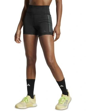 Optime 3-Stripes 1/4 Short Leggings in Black