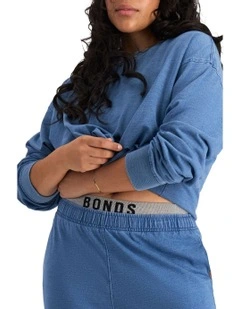Denim Wash Pullover in Sky Blue Denim