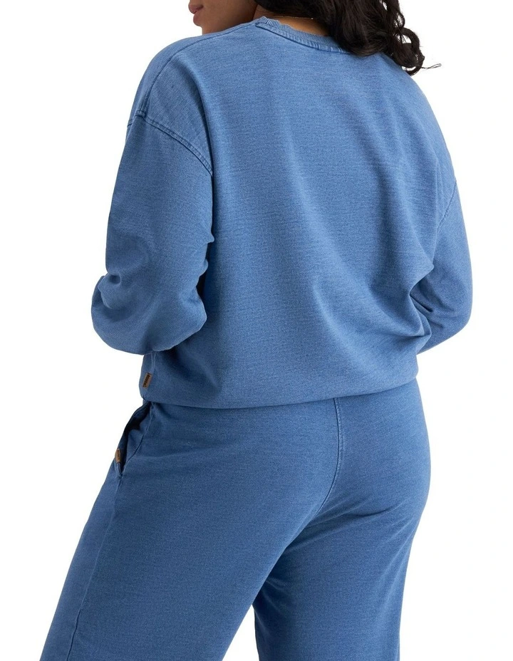 Denim Wash Pullover in Sky Blue Denim image 2