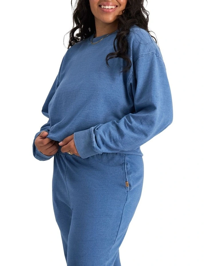 Denim Wash Pullover in Sky Blue Denim image 3