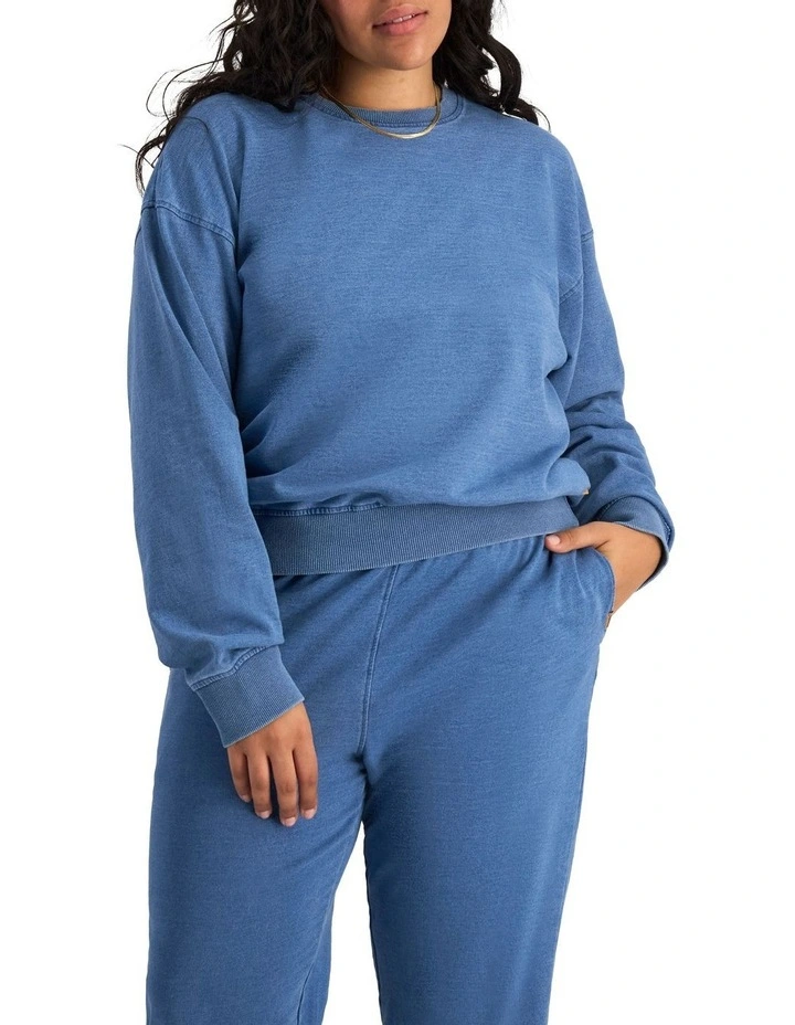 Denim Wash Pullover in Sky Blue Denim image 4