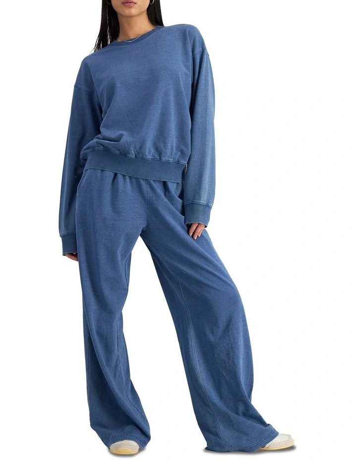 Denim Wash Pullover in Sky Blue Denim image 6