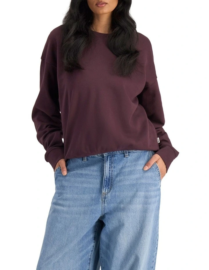 Sweats Cotton Pullover in Berry Liqueur image 1