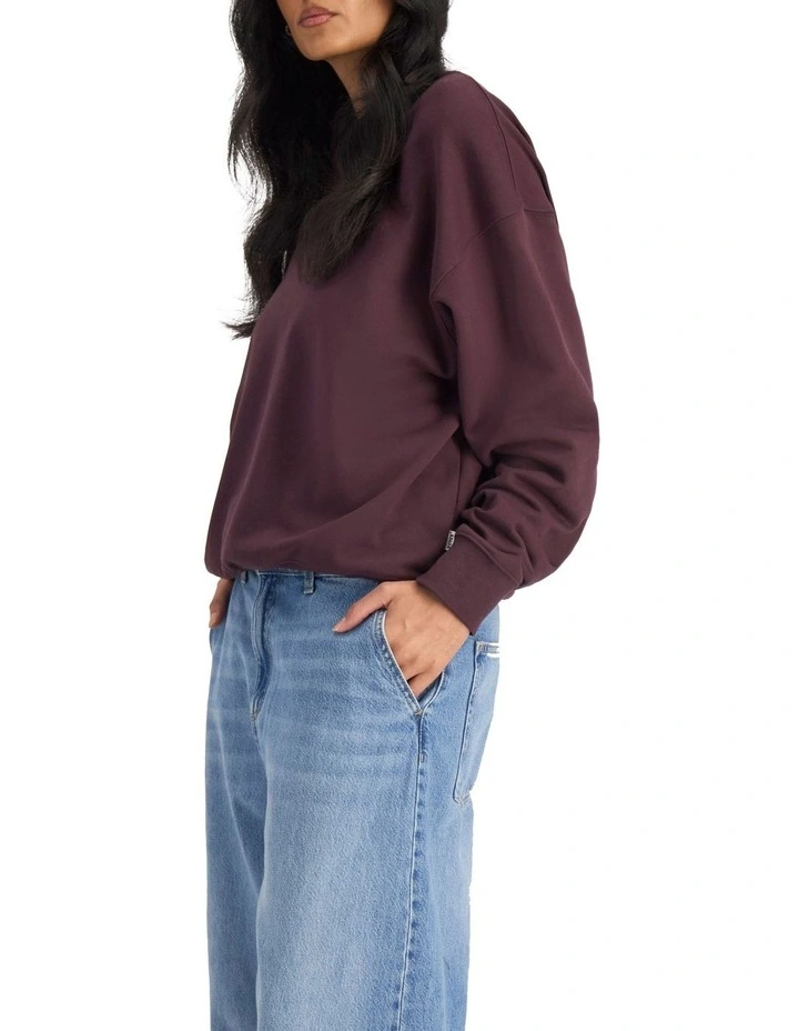 Sweats Cotton Pullover in Berry Liqueur image 3
