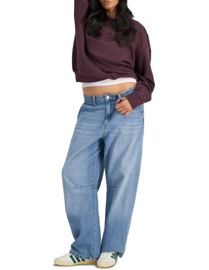 Sweats Cotton Pullover in Berry Liqueur image 4