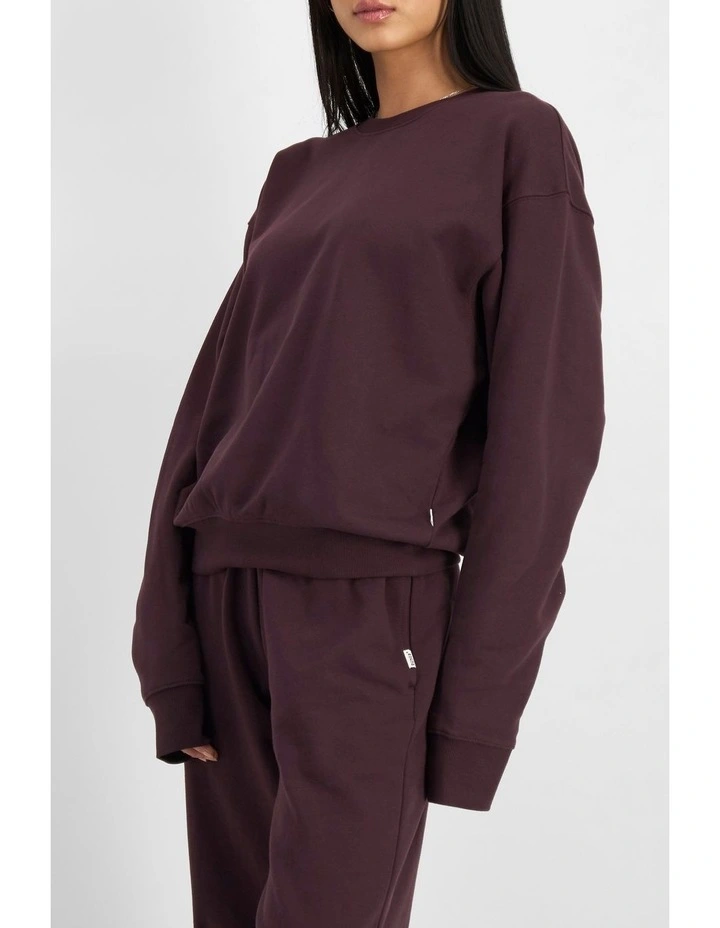 Sweats Cotton Pullover in Berry Liqueur image 6