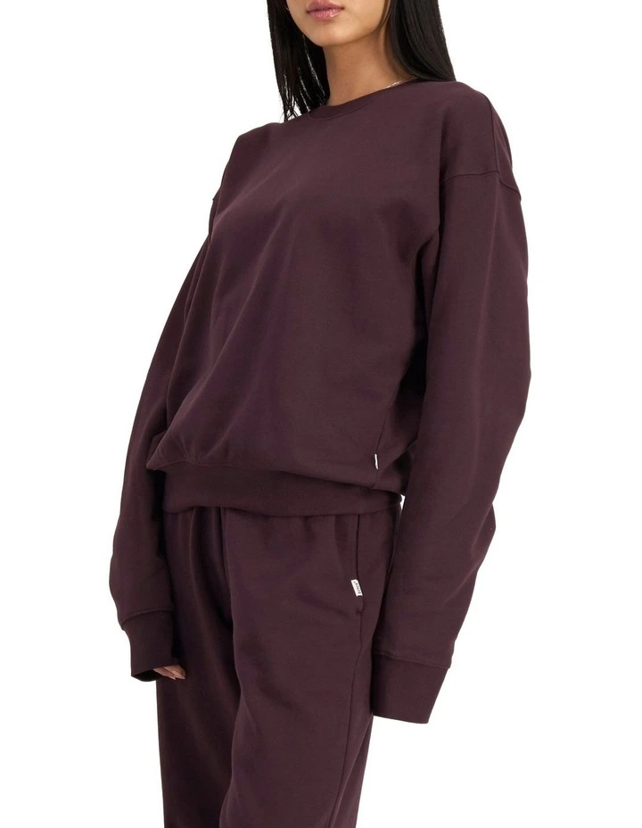 Sweats Cotton Pullover in Berry Liqueur image 7