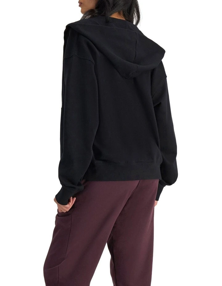 Sweats Cotton Zip Hoodie in Nu Black image 2
