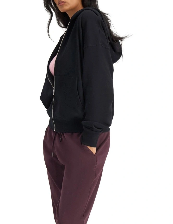 Sweats Cotton Zip Hoodie in Nu Black image 3