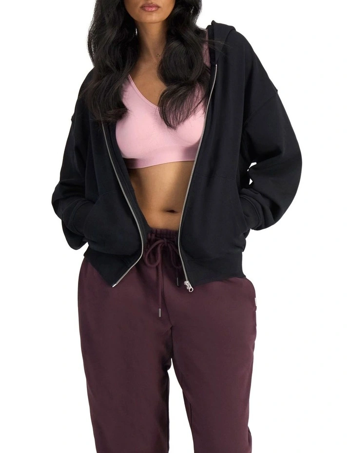 Sweats Cotton Zip Hoodie in Nu Black image 5