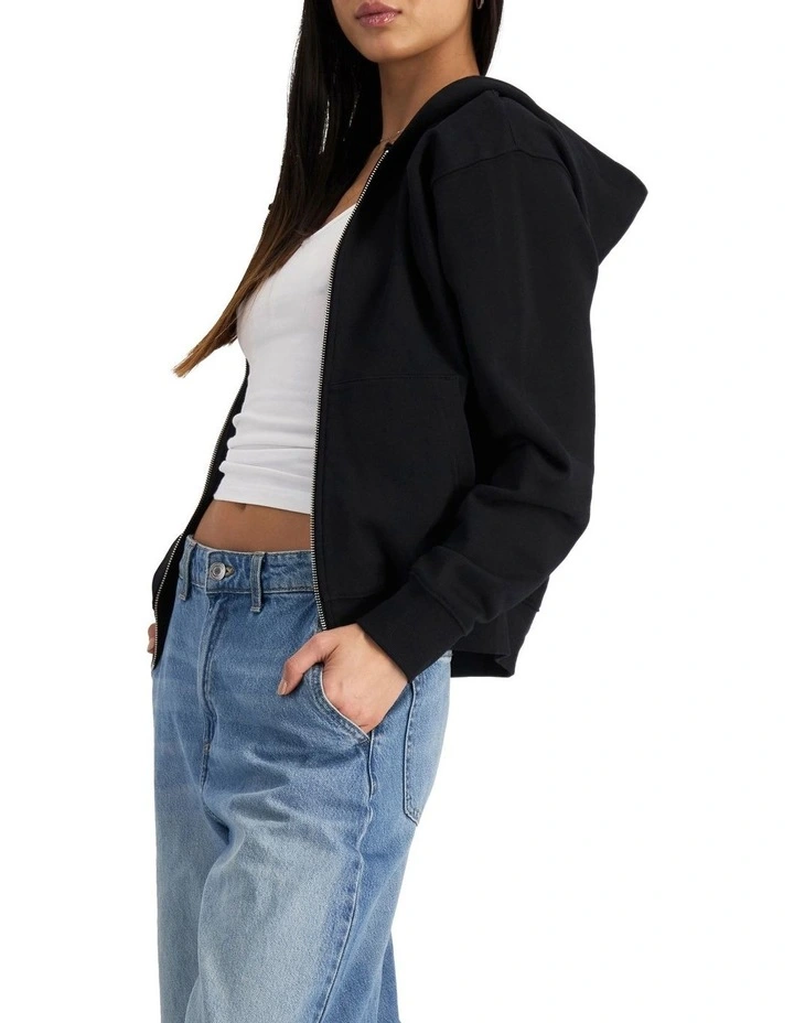Sweats Cotton Zip Hoodie in Nu Black image 7