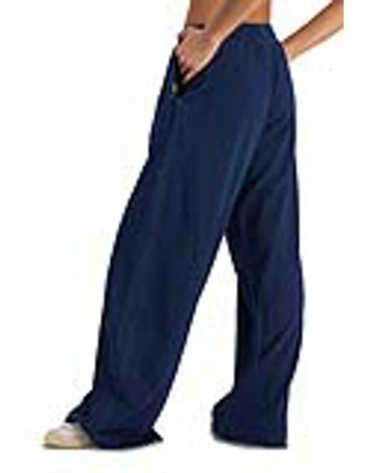 Denim Wash Wide Leg Trackie in Sea Blue Denim image 2
