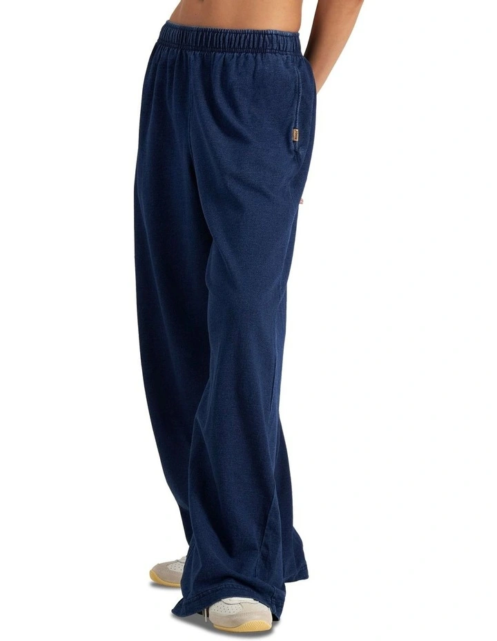 Denim Wash Wide Leg Trackie in Sea Blue Denim image 3