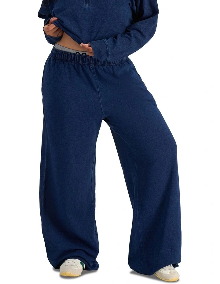 Denim Wash Wide Leg Trackie in Sea Blue Denim image 6