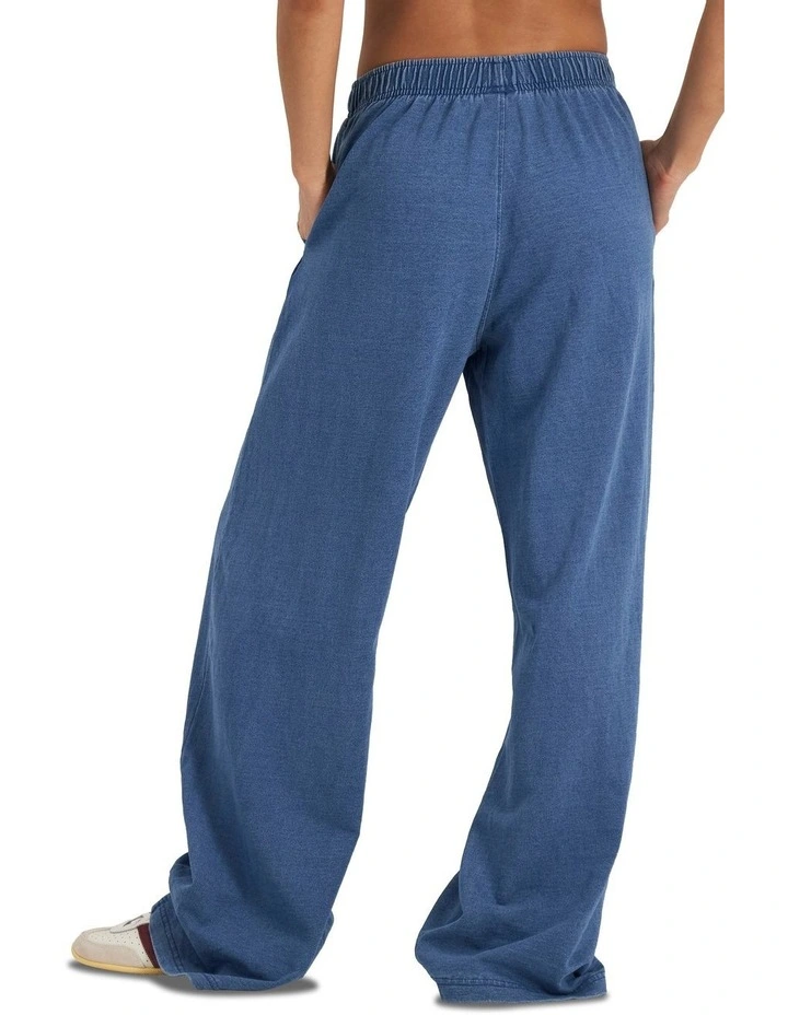 Denim Wash Wide Leg Trackie in Sky Blue Denim image 2