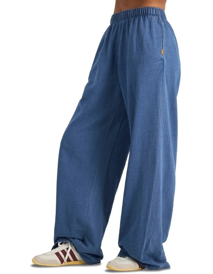 Denim Wash Wide Leg Trackie in Sky Blue Denim image 3