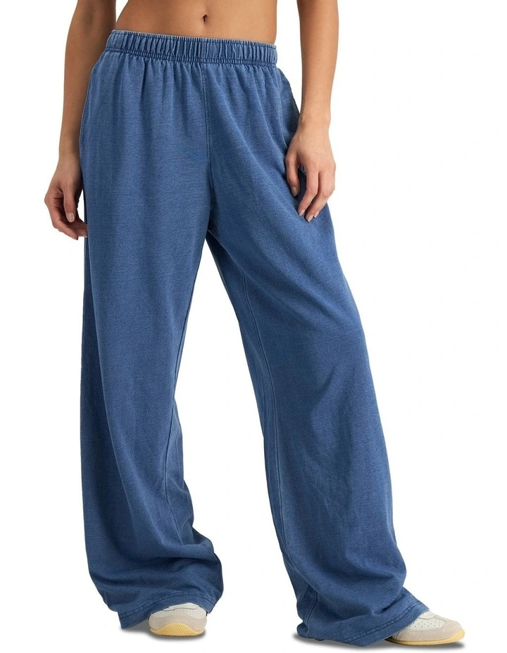 Denim Wash Wide Leg Trackie in Sky Blue Denim image 4
