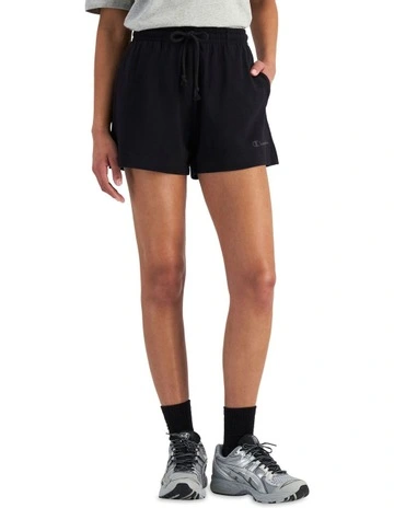 Jersey High Waist Tonal Short in Black