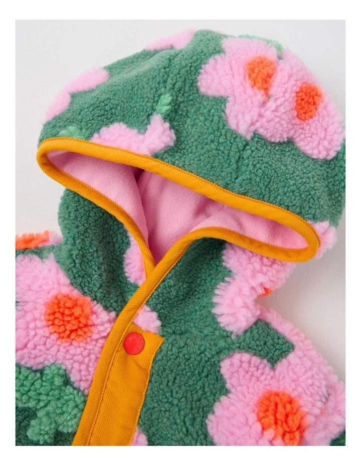 Clover Daisy Sherpa Jacket in Green image 2