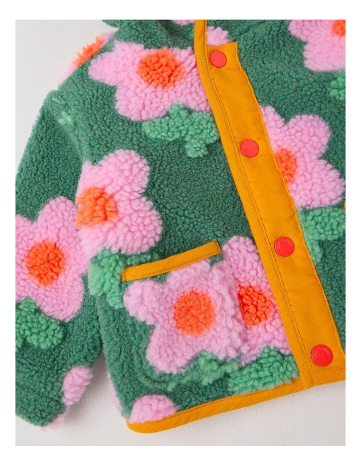 Clover Daisy Sherpa Jacket in Green image 4