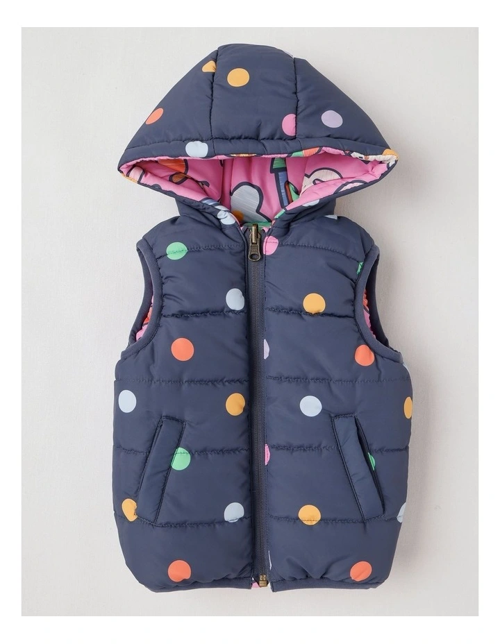 Sydney Reversible Recycled Puffer Vest with My Favourite Things Print image 2