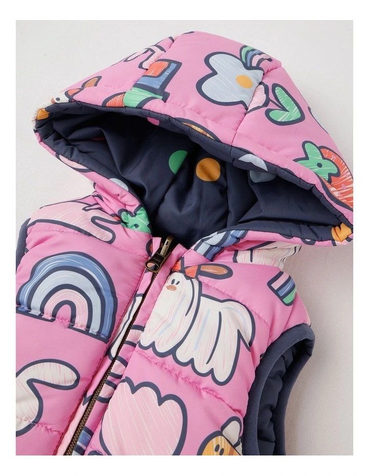Sydney Reversible Recycled Puffer Vest with My Favourite Things Print image 4