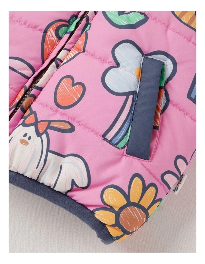 Sydney Reversible Recycled Puffer Vest with My Favourite Things Print image 5