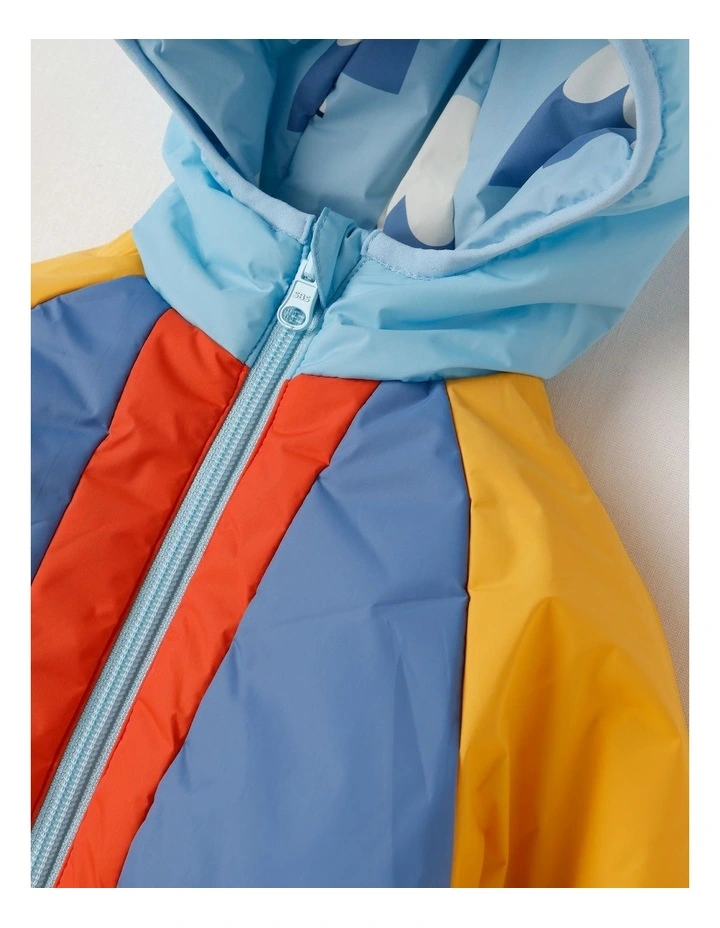 Navy Reversible Jacket with Mountain Print in Blue image 3