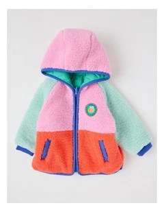 Riley Colourblocked Quilted Jacket in Green