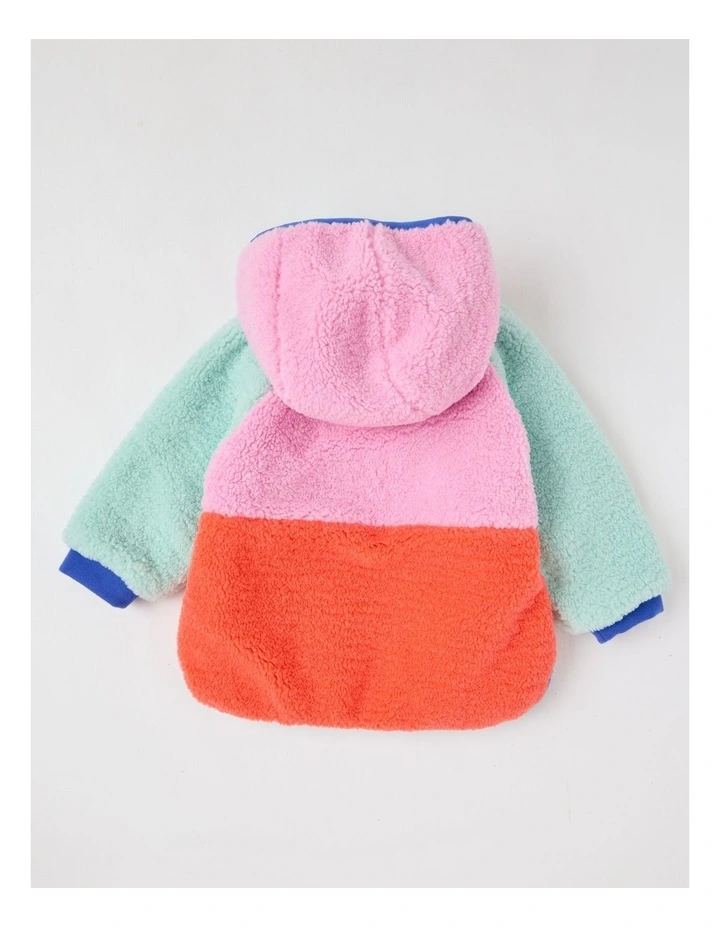 Riley Colourblocked Quilted Jacket in Green image 4