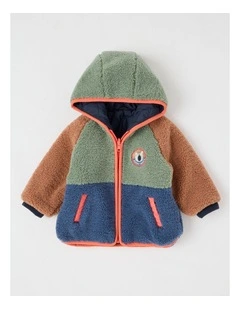 Riley Colourblocked Quilted Jacket in Navy