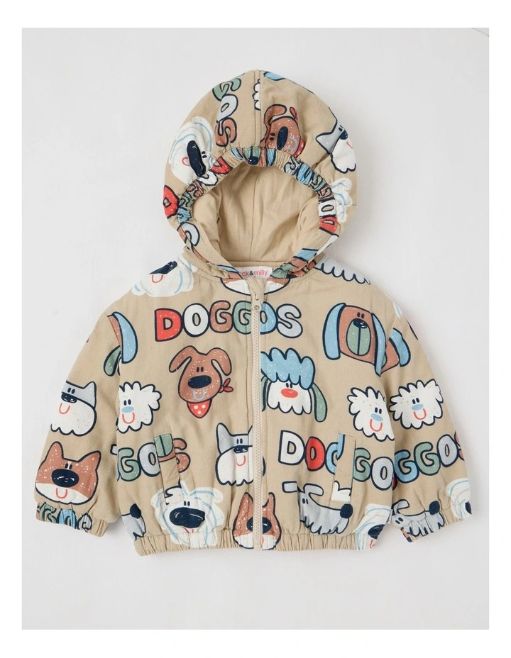 Allie Cord Jacket with Doggo Print in Assorted image 1