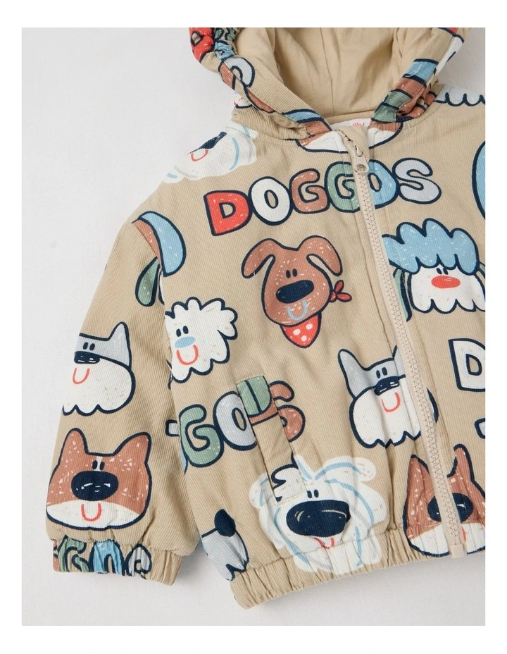 Allie Cord Jacket with Doggo Print in Assorted image 2