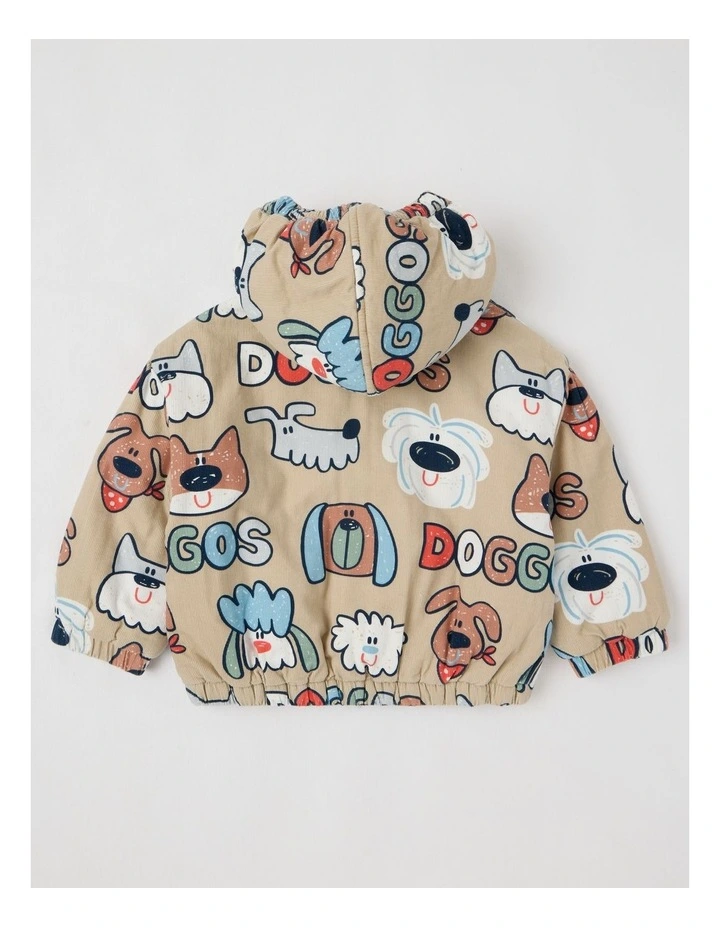 Allie Cord Jacket with Doggo Print in Assorted image 3