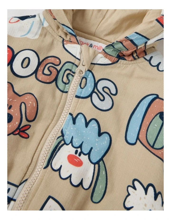 Allie Cord Jacket with Doggo Print in Assorted image 4