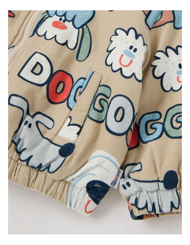 Allie Cord Jacket with Doggo Print in Assorted image 5