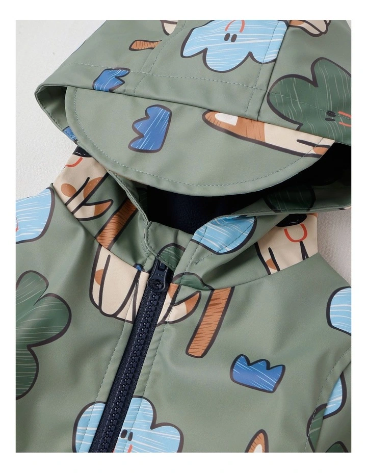 Noah Micro Fleece Jacket in Green image 2