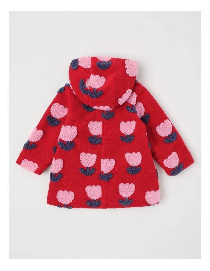 Goldie 3D Tulip Melton Jacket in Red image 3